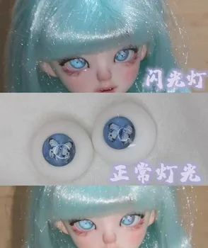 1/4 BJD Самодельные кукольные глаза 14 мм в стиле синей бабочки 1 пара