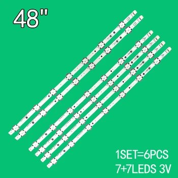 1 комплект = 6 шт. (4A + 2B) Светодиодная подсветка для ТЕЛЕВИЗОРА 7 ламп VESTEL 48 