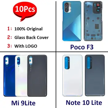 10 шт., 100% Оригинал Для Xiaomi Mi 9 Lite/Poco F3/Mi Note 10 Lite Задняя крышка Аккумулятора Стеклянный корпус аккумулятора С клеевым покрытием