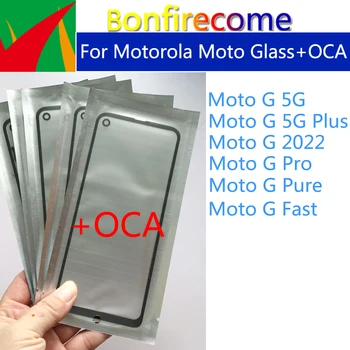10 шт. / лот для Motorola Moto G Pro Pure Fast 5G Plus 2022, сенсорная панель, ЖК-дисплей, внешняя стеклянная линза с клеем OCA