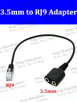 10 шт./лот, кабель для гарнитуры, Двойной 3,5 мм штекер-адаптер RJ9, конвертер для использования с ПК, телефоном
