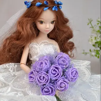 10 шт./лот, Мини-букет невесты, ручные цветы, смешанные цвета, поролоновые розы, аксессуары 