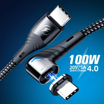 100 Вт Магнитный кабель Type C-Type C Кабель для Redmi Note 9s Huawei P40 PD Быстрая Зарядка для MacBook Pro QC4.0 Кабель для передачи данных Шнур