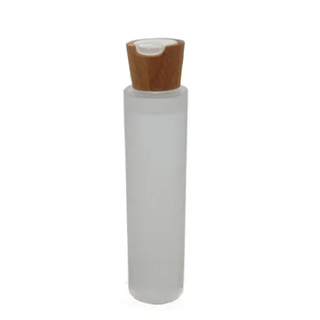 100 МЛ бамбуковая крышка для бутылки из матового стекла, деревянная коронка, гидрозольный флакон, жидкий тонер для макияжа, упаковочная бутылка. 10 шт./лот