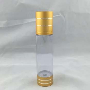 100 Мл матовая золотая пластиковая бутылка безвоздушного насоса для лосьона/эмульсии/сыворотки/отбеливающей жидкой эссенции косметическая упаковка для ухода за кожей