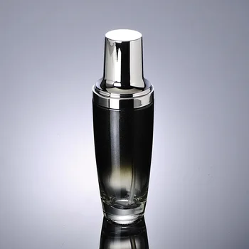 100 мл черная/красная/прозрачная стеклянная бутылка с серебряной крышкой-помпой для лосьона/эмульсии/сыворотки/основы для ухода за кожей, Косметическая упаковка