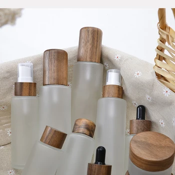 10ШТ 120 мл 100 мл Биоразлагаемых деревянных бутылочек для крема Натуральная Роскошная бамбуковая Косметическая упаковка