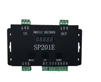 10ШТ P201E DMX512 Декодер контроллер SPI Адресуемого сигнала RGB светодиодная лента Пиксельный светодиодный 5-канальный ШИМ-выход WS2812B 1903 DC5V-24V