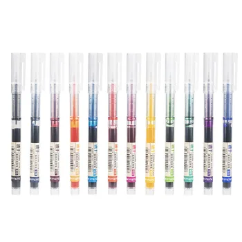 12-цветная прямая жидкая гелевая ручка 0,5 мм, быстросохнущая, для заметок от руки, граффити, многоцветные ручки на водной основе большой емкости