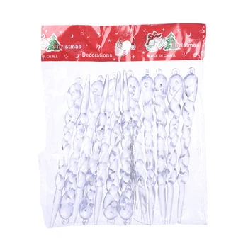 12 шт./пакет Рождественская прозрачная подвеска в виде сосульки, новые украшения для рождественской елки, украшения, декор, подвеска для дома, Новый год