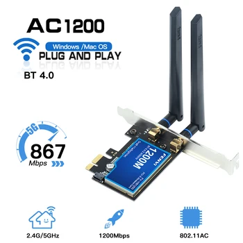 1200 Мбит/с для настольных ПК Broadcom BCM94360CS2 Беспроводной адаптер WLAN Wi-Fi карта с BT4.0 2,4 Г/5 ГГц Для Hackintosh