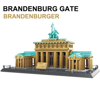 1550ШТ Бранденбургские ворота Берлина Строительные блоки Всемирно известные Архитектурные кирпичи Вид на улицу города Игрушки Подарки Для детей