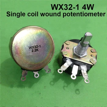 1шт WX32-1 4W 2,2 K одноконтурный потенциометр с проволочной обмоткой D-образный вал с полукруглой ручкой для регулятора
