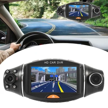 2,7 дюймовый двухобъективный HD автомобильный видеорегистратор для вождения, регистратор, датчик GPS инфракрасного ночного видения R310 без карты памяти
