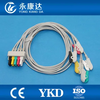 2 шт./лот для Datex-Ohmeda GE-medical Pro1000 5 проводов ЭКГ-кабеля, IEC/зажим
