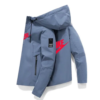 2023 Новая весенне-осенняя брендовая мужская ветрозащитная куртка на молнии, повседневная высококачественная бейсбольная куртка с капюшоном, спортивная куртка на открытом воздухе