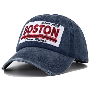 2023 Новая Дизайнерская Бостонская Вышитая Потертая Шляпа Y2k Бейсболка Мужская Регулируемая Винтажная Шляпа для Папы для Мужчин И Женщин Bone F2898