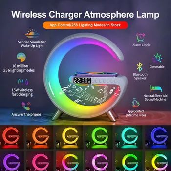 2023 Новая Интеллектуальная Светодиодная Лампа Bluetooth Speake Беспроводное Зарядное Устройство Атмосферная Лампа App Control Для Украшения Дома В Спальне