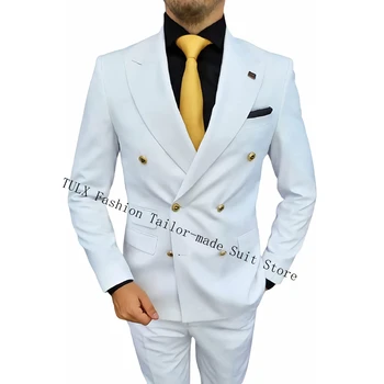 2023 Новое поступление, свадебные костюмы для мужчин, Приталенный Двубортный костюм с отворотом, 2 предмета, одежда для Жениха, Свадебные Смокинги, Костюм Homme