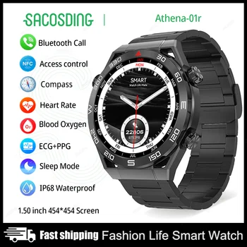 2023 Новые Бизнес-смарт-часы Ultimate Smart Watch для Android Для мужчин Bluetooth Call Compass NFC Sprots Smartwatch IP68 Водонепроницаемые Часы IOS