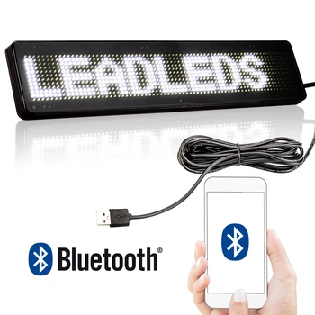 23 см Светодиодный автомобильный знак с Bluetooth, 12 * 72 Пикселей, Движущееся белое сообщение, Программируемый светодиодный дисплей с прокруткой для заднего стекла автомобиля