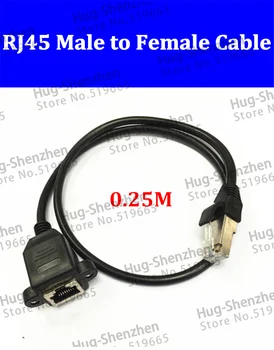 25 см 0,25 м RJ45 с резьбовым креплением на панель Ethernet LAN сетевой удлинитель с ухом 10 шт./лот