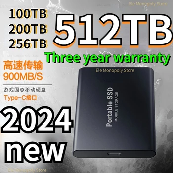 256 ТБ Оригинальный 2023 Новый Портативный USB 3.1 Type-C M.2 SSD Внешний жесткий диск 500 ГБ 1 ТБ 2 ТБ Флэш-накопитель 8 ТБ Жесткие диски для Ноутбуков