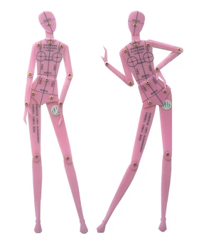 2шт Модная линейка для рисования Дизайн одежды человеческого тела Динамический шаблон для рисования рук Линейка Женский эффект Стиль рисования