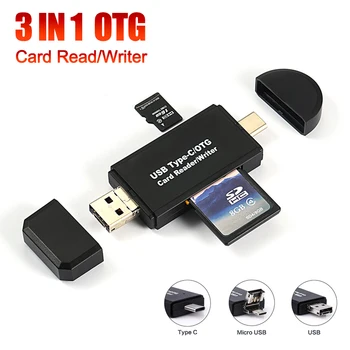 3 В 1 OTG USB 2,0 Кард-ридер SD TF Карта USB Адаптер Флэш-Накопитель Адаптер Устройство чтения Карт памяти Передача данных для Телефона ПК