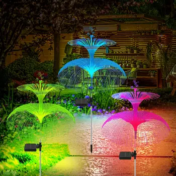 3 шт. Новый модернизированный Солнечный светильник в виде медузы, водонепроницаемый, меняющий цвет, Солнечные цветы, садовые фонари для дорожки, патио, двора