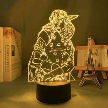 3d Светильник Аниме JoJo Bizarre Adventure Gyro Zeppeli для декора спальни, Светильник, подарок на День Рождения для Него, Jojo, светодиодная лампа, Манга