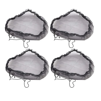 4 Шт., нейлоновый сетчатый чехол для дождевой бочки - Сетчатый чехол для дождевой бочки с завязками для предотвращения опавших листьев и мелких предметов