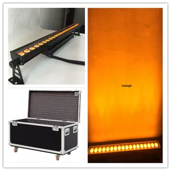 4 шт. с flightcase dmx512 IP65 24x10 Вт rgbw светодиодный светильник для мытья сцены водонепроницаемый, меняющий цвет, светодиодный светильник для мытья стен