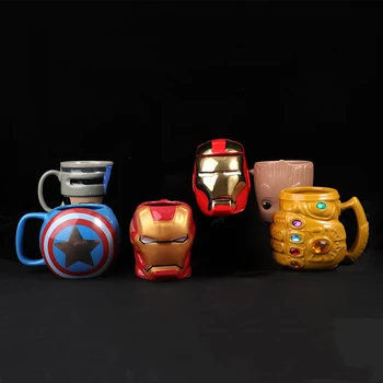 500 мл Marvel Averger Железный Человек Капитан 3D Чашка для воды, Кофе, Чай с молоком, Керамическая кружка, Коллекция для домашнего Офиса, Чашка, фестиваль, детский подарок