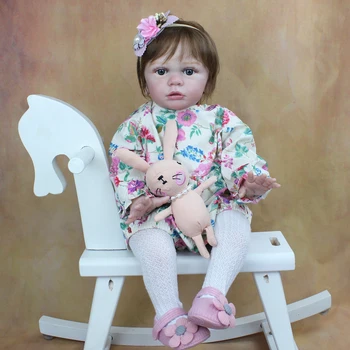 60 см Мягкая Силиконовая кукла Reborn Baby Girl с отделкой из ткани Tayra, игрушка для тела, Реалистичная 24-дюймовая принцесса для малышей, 3D-краска в тон кожи