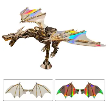 600 шт. + 3D металлическая сборка, наборы летающих драконов, механические наборы моделей Западного дракона с крылом, пазлы для детей и взрослых, подарок