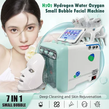 7 в 1 Водородно-Кислородный аппарат с мелкими пузырьками RF Beauty Для лица, устройство для растягивания кожи, Очиститель кожи для лица, Спа