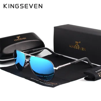 7-дневная доставка KINGSEVEN Винтажные Алюминиевые Поляризованные Солнцезащитные Очки Брендовые Солнцезащитные очки С Покрытием Линз Для Вождения EyewearFor Men/Wome N725