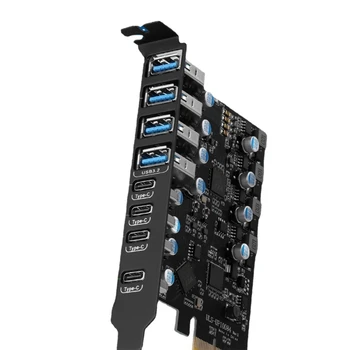 8 Портов PCIE Usb3.2 Карты расширения 20G PCI-E к адаптеру USB Type-C USBx4 TypeCx4