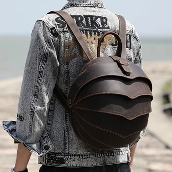 AETOO, оригинальный рюкзак из натуральной кожи жука ручной работы для мужчин и женщин, креативный рюкзак из воловьей кожи с головным слоем, рюкзак-панголин