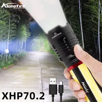 Alonefire H35 xhp70.2 + COB Самый мощный светодиодный Перезаряжаемый фонарик USB Масштабируемый Водонепроницаемый Ультра Яркий тактический фонарь