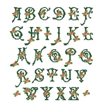 Amishop, высококачественный классический набор для счетной вышивки крестом, роза, алфавит, ABC