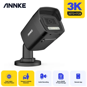 Annke 3K Двойная Световая Аудио Фиксированная Пуля Камера Обнаружения Человека и транспортного средства 6MP HD IP Камера Безопасности Poe 256G SD Накопитель ONVIF IP67