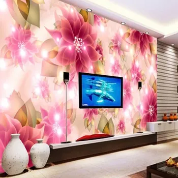 beibehang Быстро настраивает размер HD фрески 3d обои для стен розовая бумага papel de parede papel de parede adesivo обои для стен