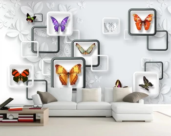 Beibehang Обои 3D фэнтези бабочка гостиная ТВ фон обои украшение дома настенная роспись стикер на стену 3D обои