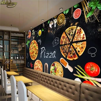 beibehang Пользовательские 3D обои, фреска, индивидуальность, пицца, кондитерская, доска, фон, обои, домашний декор papel de parede