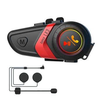 Bluetooth-гарнитура для шлема 3X LX3 1200 мАч, Мотоциклетная BT5.0, Беспроводная гарнитура для громкой связи, Стерео Гарнитура с защитой от помех-A