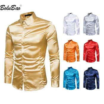 BOLUBAO 2023, уличная повседневная рубашка для мужчин, однотонный топ из ледяного шелка с лацканами, высококачественный дизайн, распродажа уличной одежды, рубашка для мужчин
