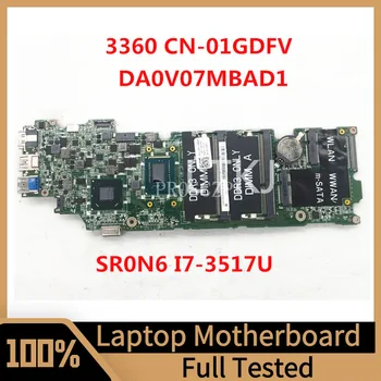 CN-01GDFV 01GDFV 1GDFV Материнская плата для ноутбука DELL 3360 Материнская плата DA0V07MBAD1 с процессором SR0N6 I7-3517U HM77 100% Полностью Протестирована В хорошем состоянии