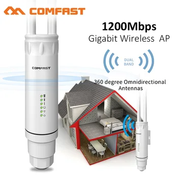 Comfast Высокой Мощности AC1200 Открытый Беспроводной Wifi Ретранслятор AP Маршрутизатор 1200 Мбит/с Двойной Dand 2,4 Г 5 ГГц Дальний Wifi Удлинитель Антенны